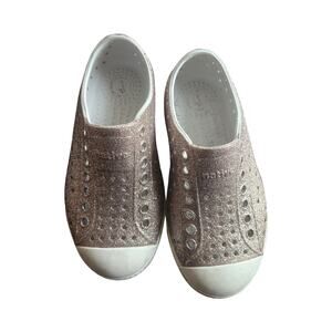 Native Pink Glitter Jefferson Slip-On Shoes Size: 10